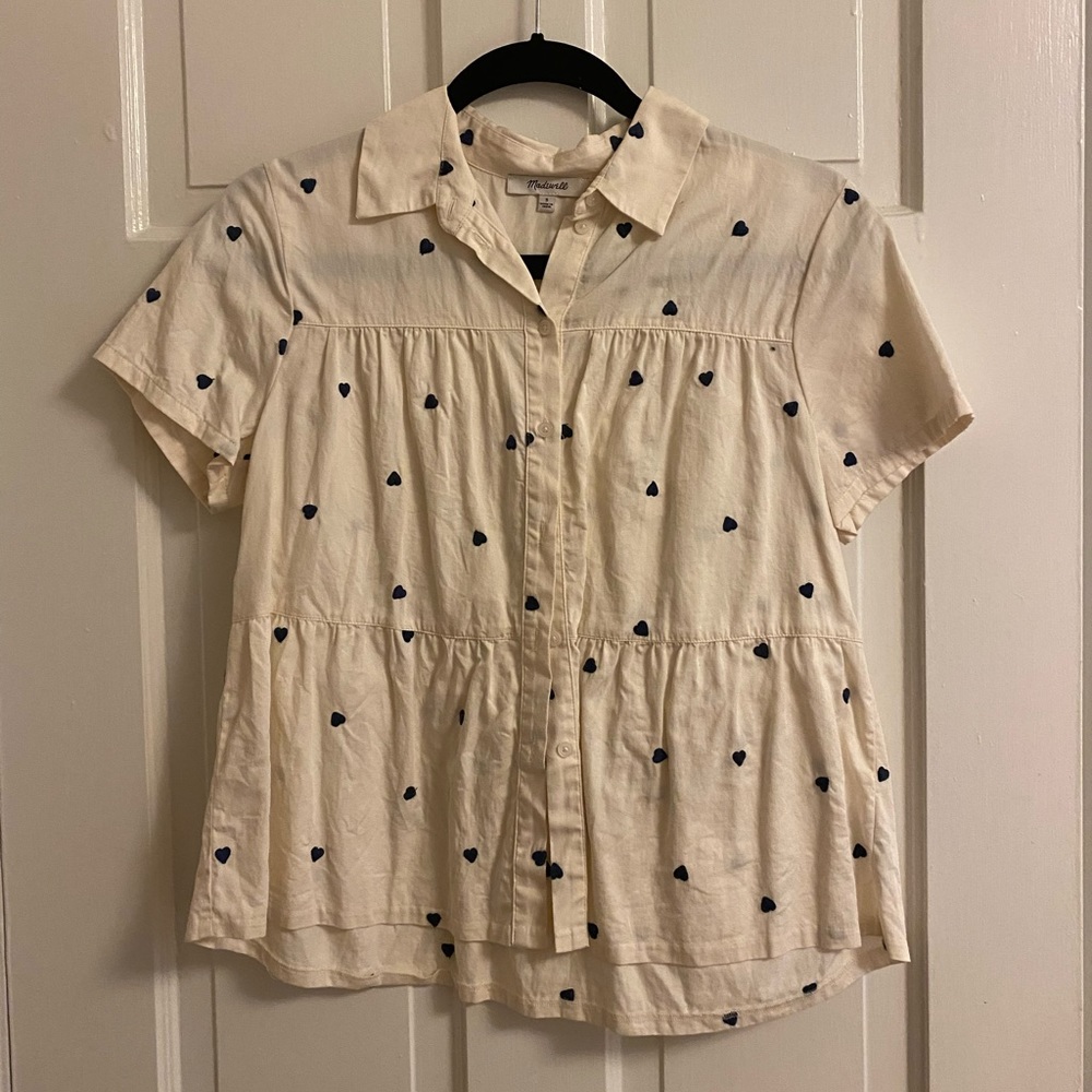 madewell heart button up